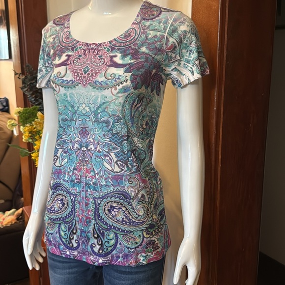 NWT Style&Co size small Paisley Print Women's Top soft - Picture 2 of 4